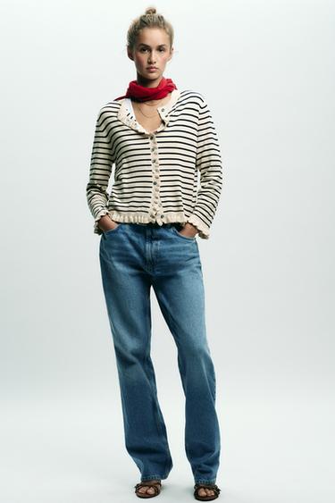 CHAQUETA PUNTO VOLANTES - rayas de Zara
