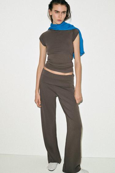 PANTALÓN INTERLOCK EFECTO LAVADO - Visón de Zara