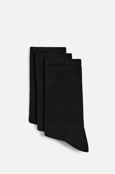 CALCETINES RIB PACK 3 - Negro de Zara