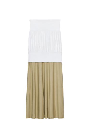 CONTRAST MIDI DRESS