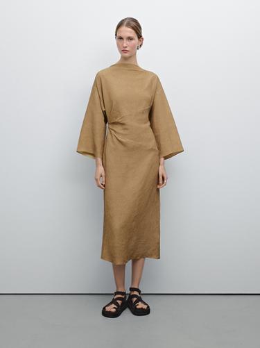 Zara Midi dress with seam details - Earth - Image 0