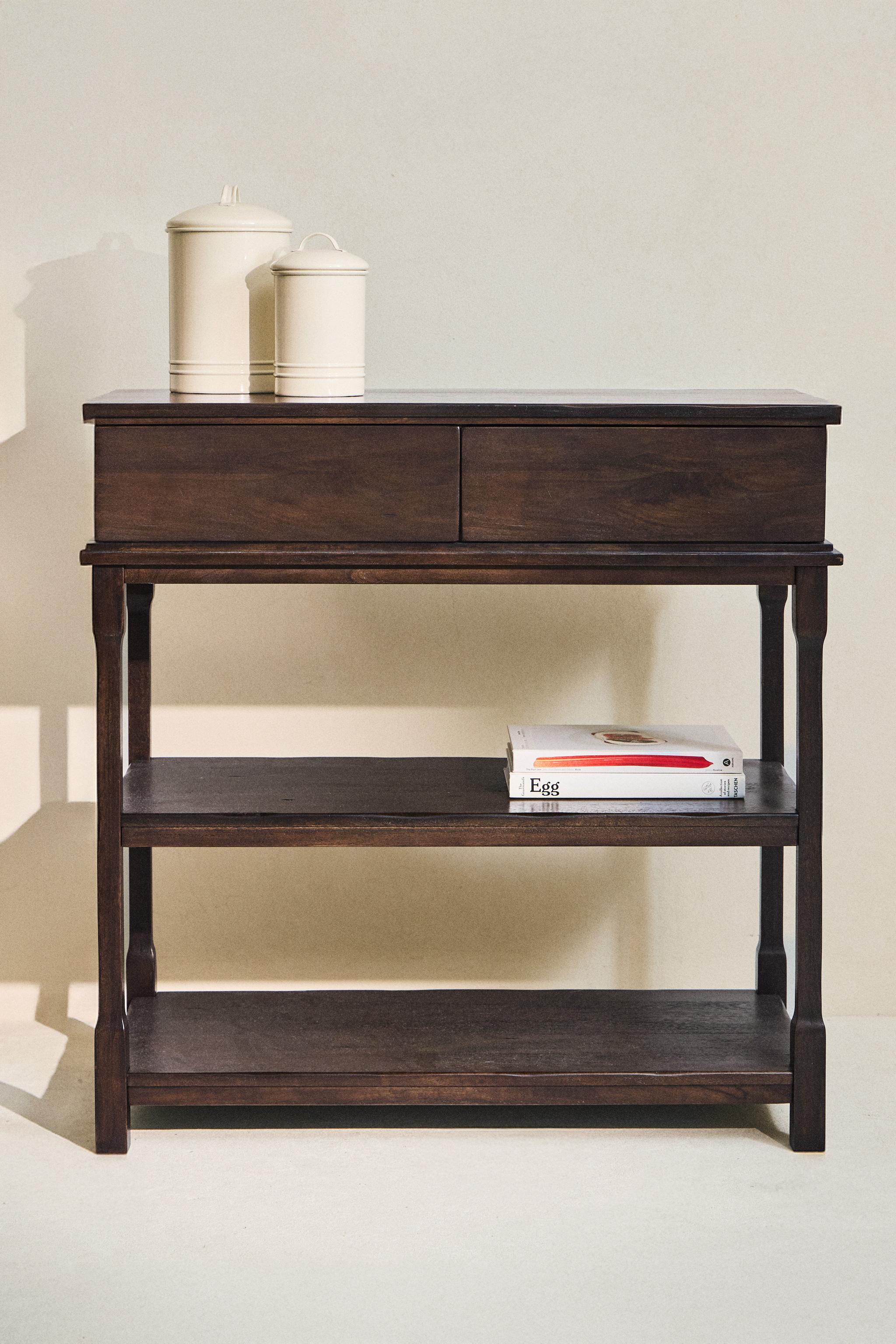 WOODEN STORAGE UNIT — Dark brown