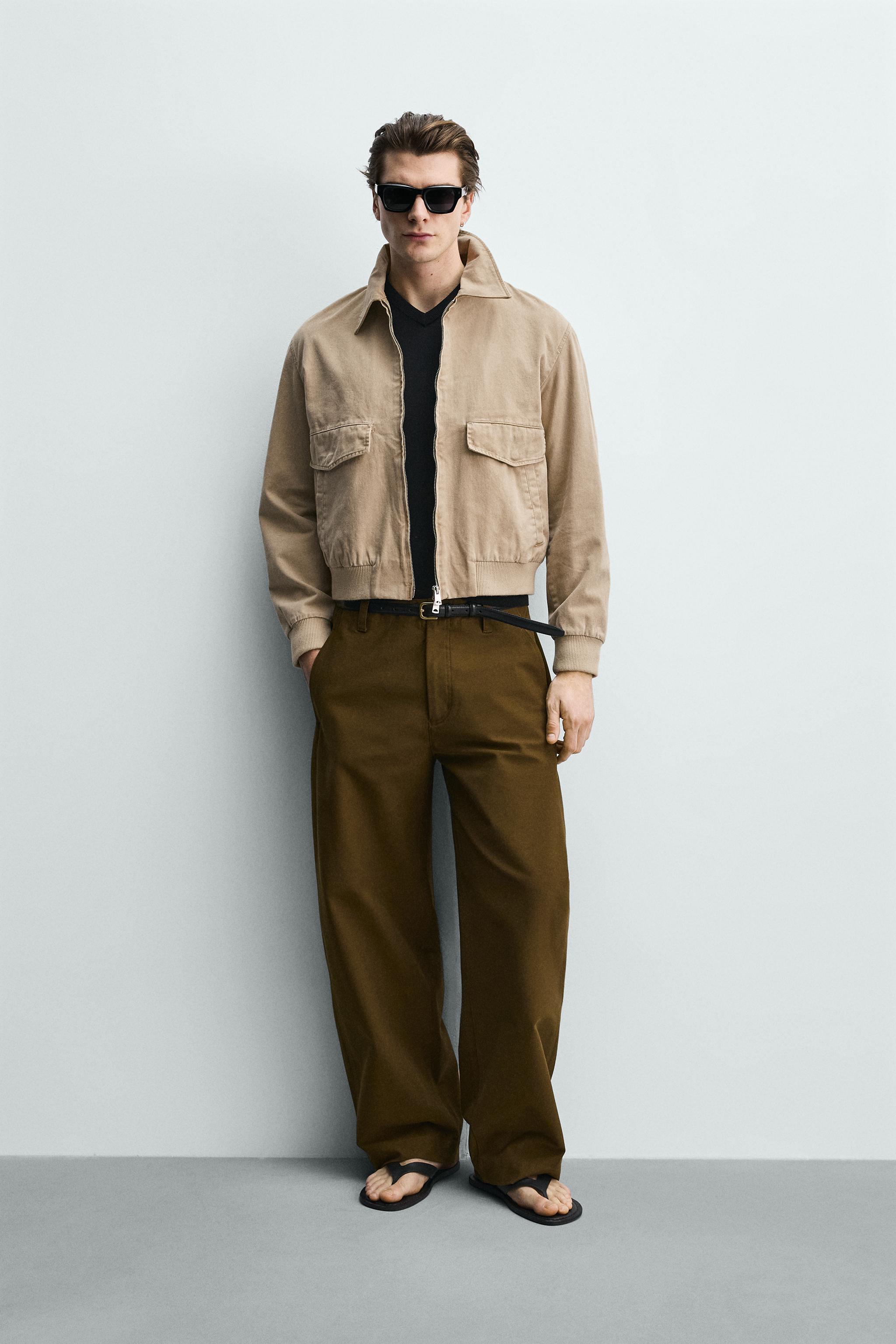 BLOUSON REGULAR FIT EN COTON LAVÉ