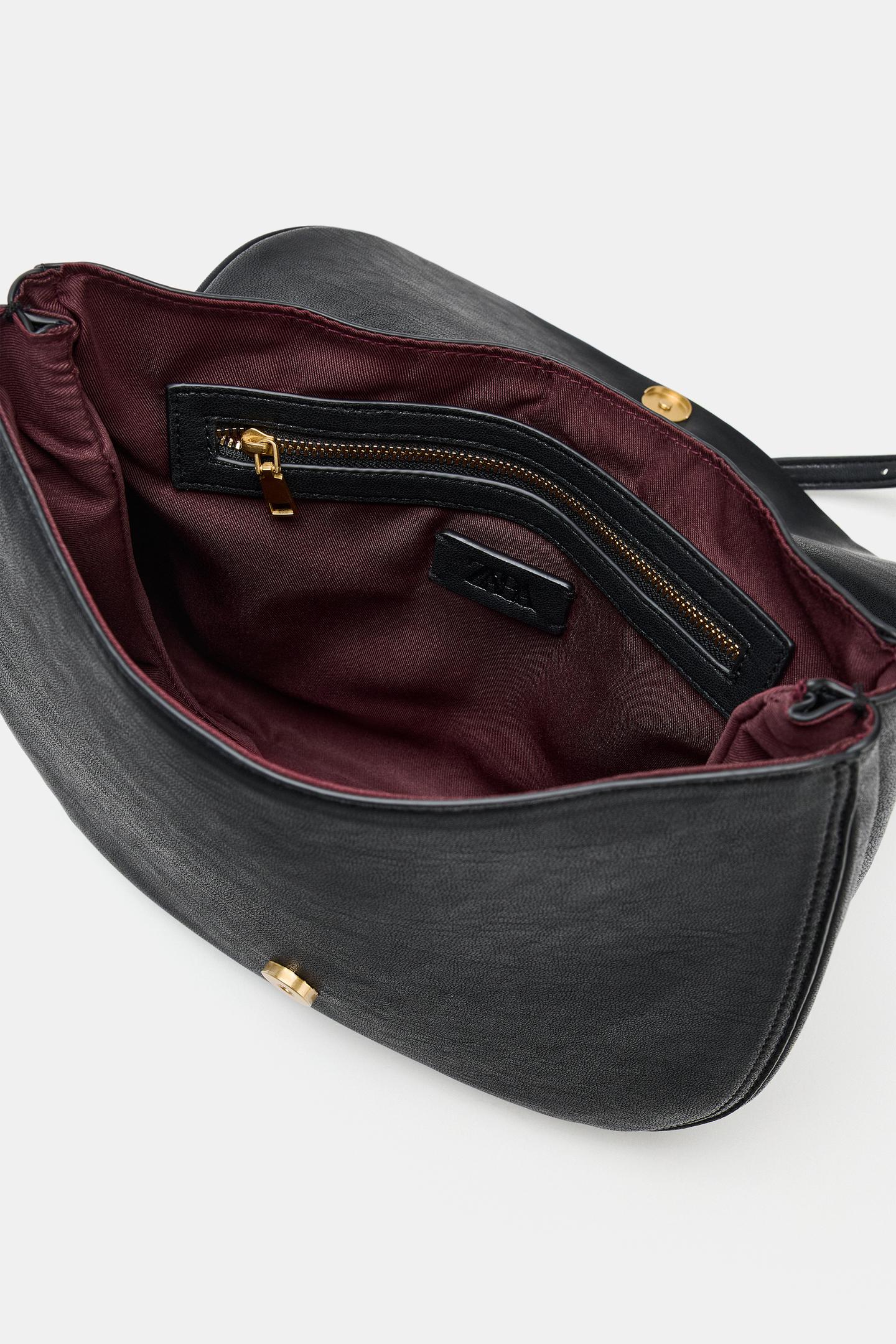 Сумка Zara Soft Crossbody, цвет: Чёрный — фото 4