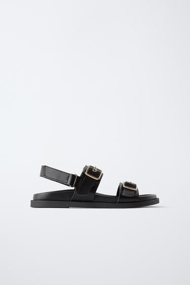 SANDALIA HEBILLAS - Negro de Zara - Imagen 0