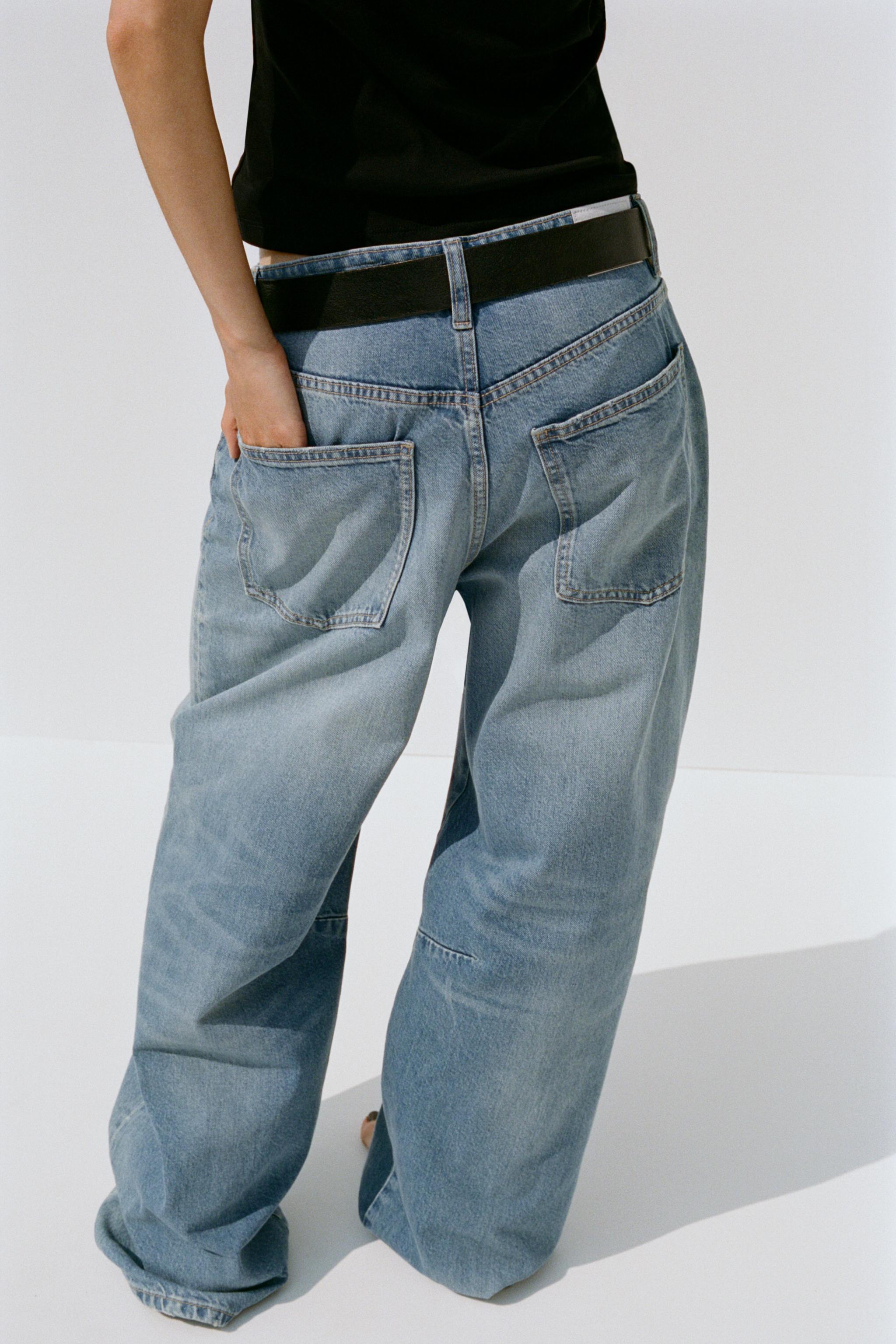 TRF BAGGY BALLOON MID-WAIST JEANS - Faded blue | ZARA United