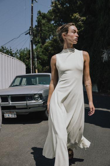 TEXTURED LONG DRESS - Ecru by Zara - Image 1