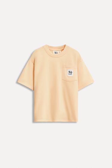 6-14 YEARS/ 50TH ANNIVERSARY LABEL POCKET T-SHIRT - Tangerine by Zara