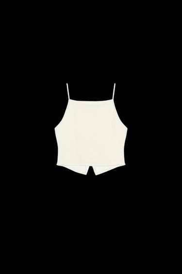 BUTTONED WAISTCOAT TOP - Ecru by Zara