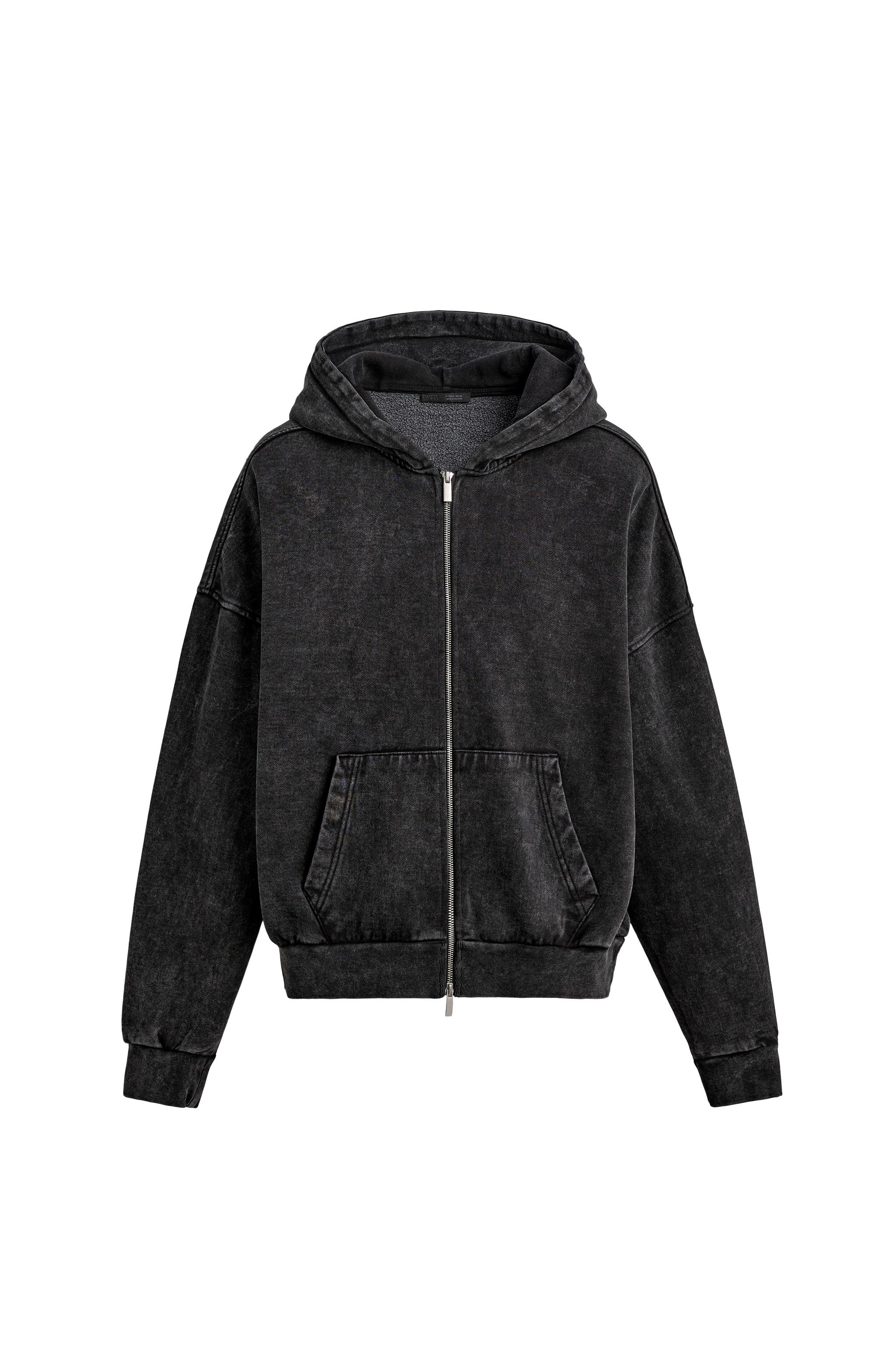ウォッシュドジップアップフーディ - グレイッシュ | ZARA Japan / 日本
