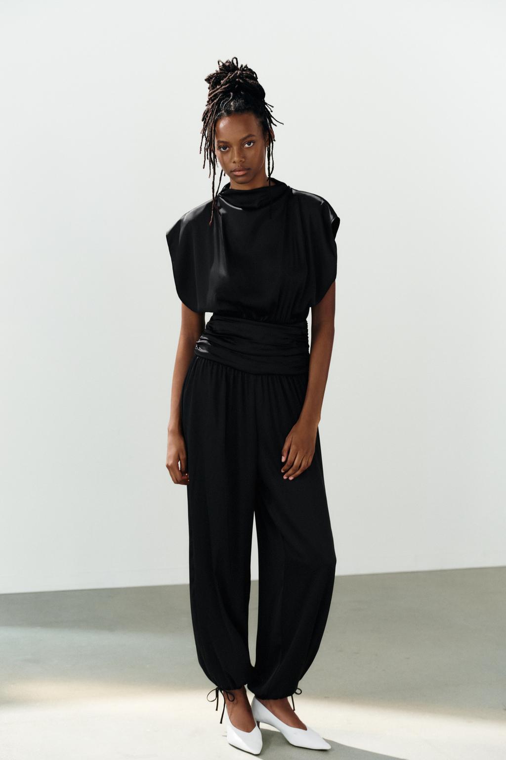 SATIN JUMPSUIT WITH SASH