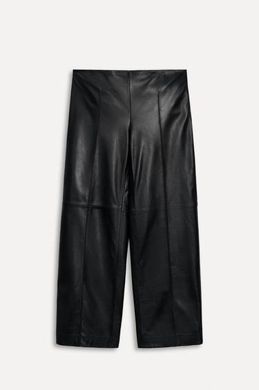 PANTALON EN CUIR À NERVURES 50E ANNIVERSAIRE - Noir de Zara - Image 2