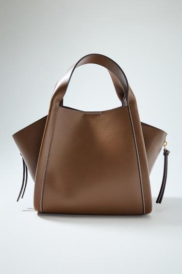 BOLSO CITY BANDOLEIRA - Marrón de Zara