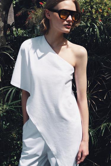 ASYMMETRIC LONG TOP - White by Zara - Image 3