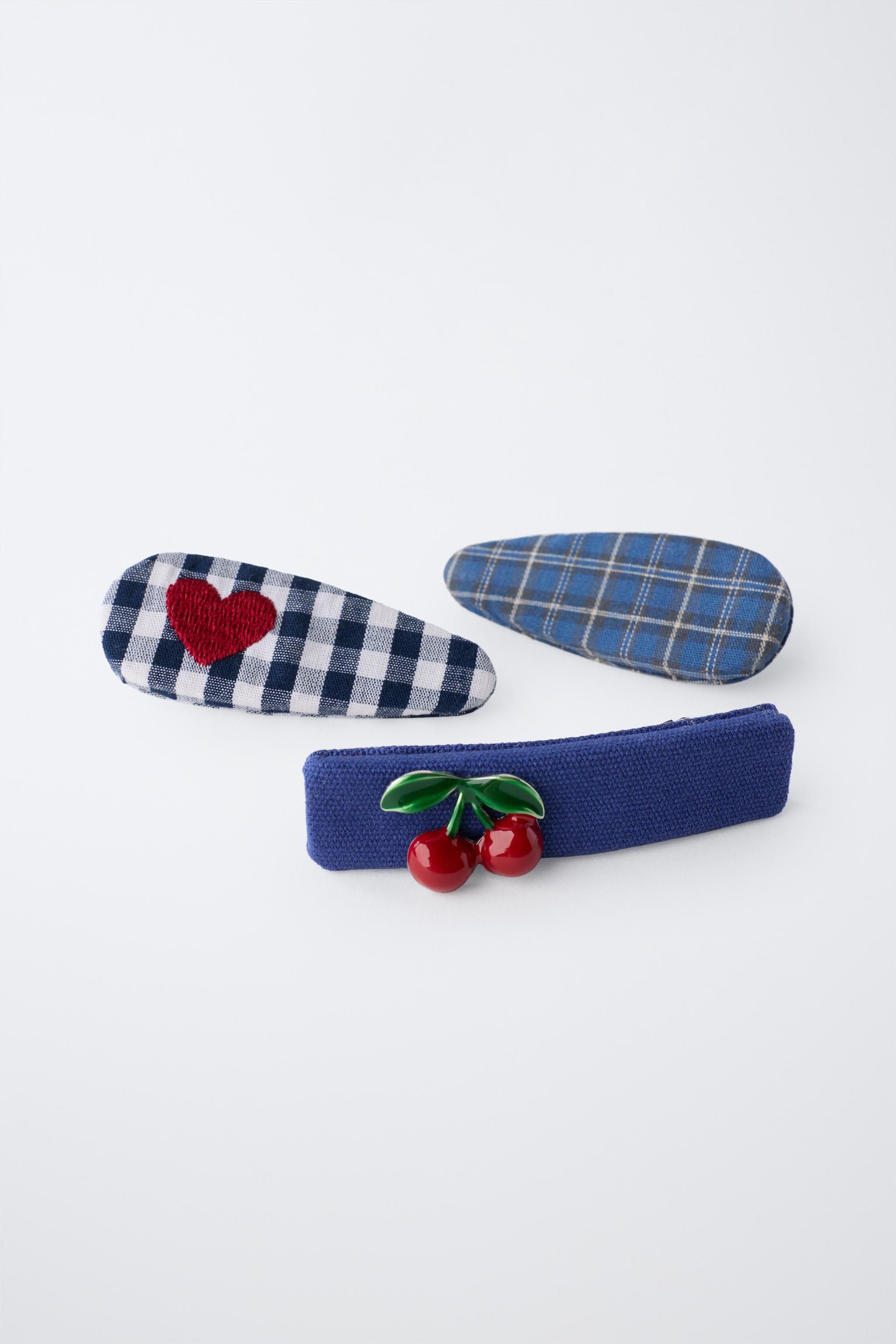 PACK OF THREE PRINTED HAIR CLIPS