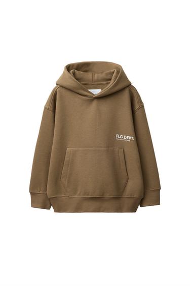 ХУДІ З КАПЮШОНОМ ТА НАПИСОМ - Охристий Zara