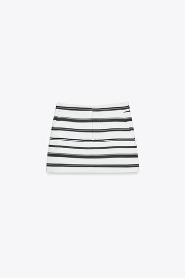 STRIPED SKORT - White / Navy by Zara - Image 3