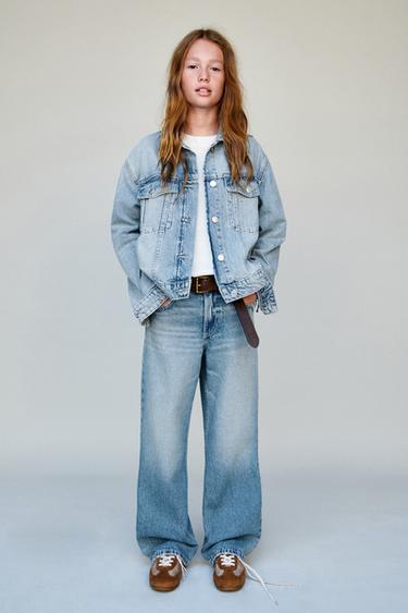 ДЪНКИ WIDE LEG С ИЗНОСЕН ЕФЕКТ - Син от Zara