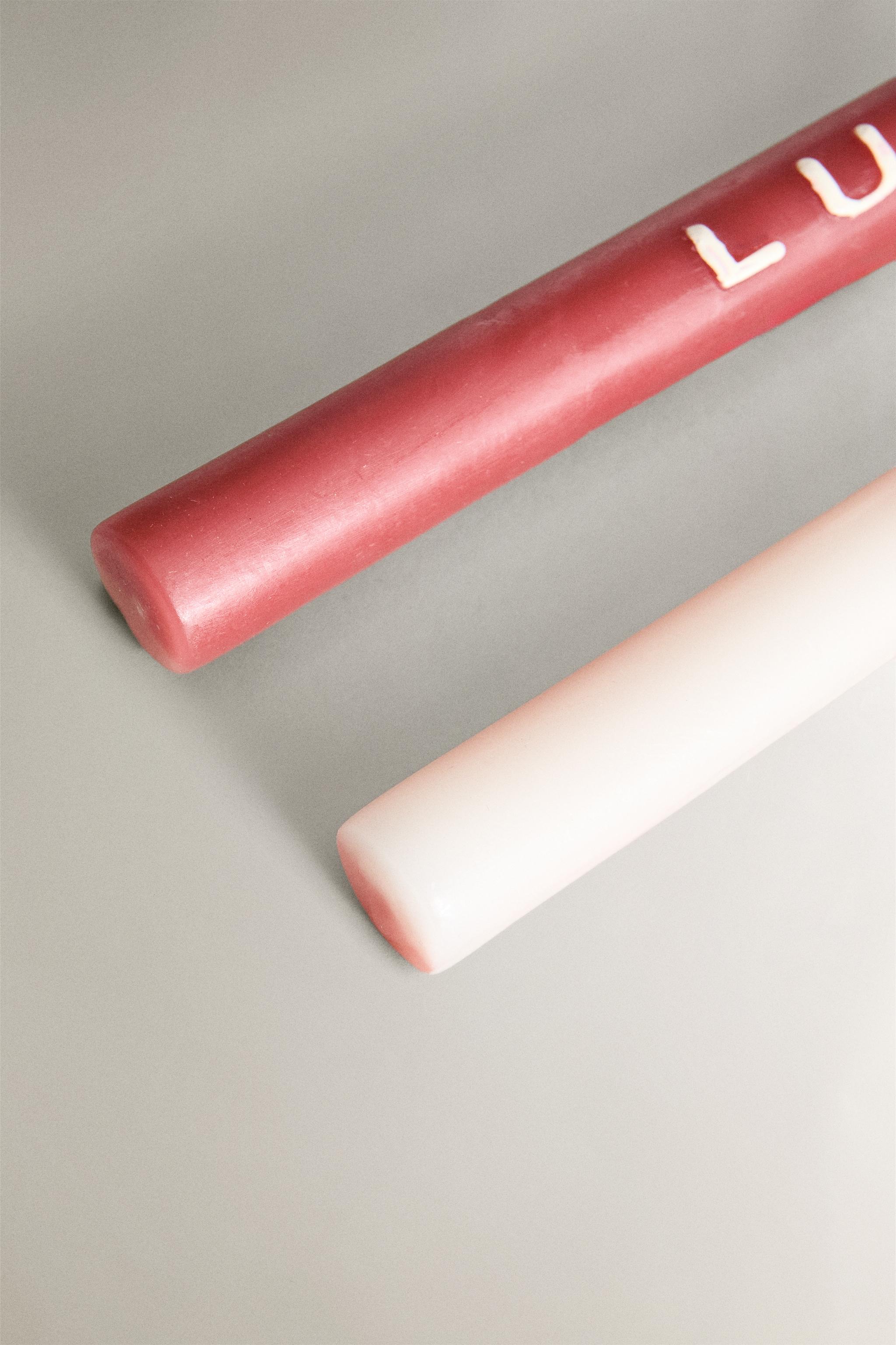 LOT BOUGIES ALLONGÉES LUMIÈRE (LOT DE 2)