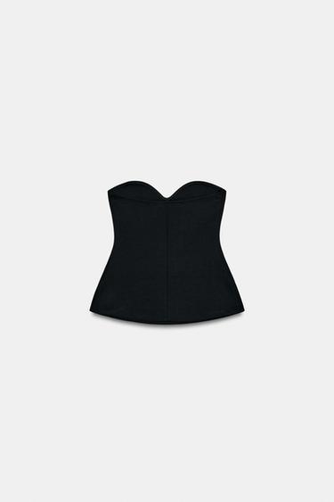 TOP BANDEAU DÉCOLLETÉ CŒUR - Noir de Zara - Image 4