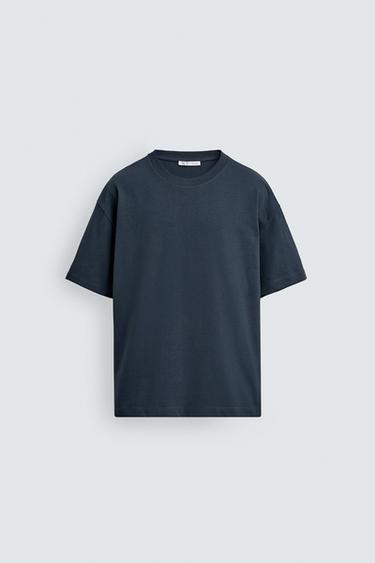 HEAVYWEIGHT REGULAR FIT T-SHIRT - navy by Zara