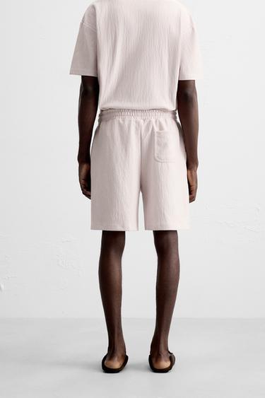 BERMUDA JOGGING STRUCTURÉ - Rose / Lilas de Zara - Image 2