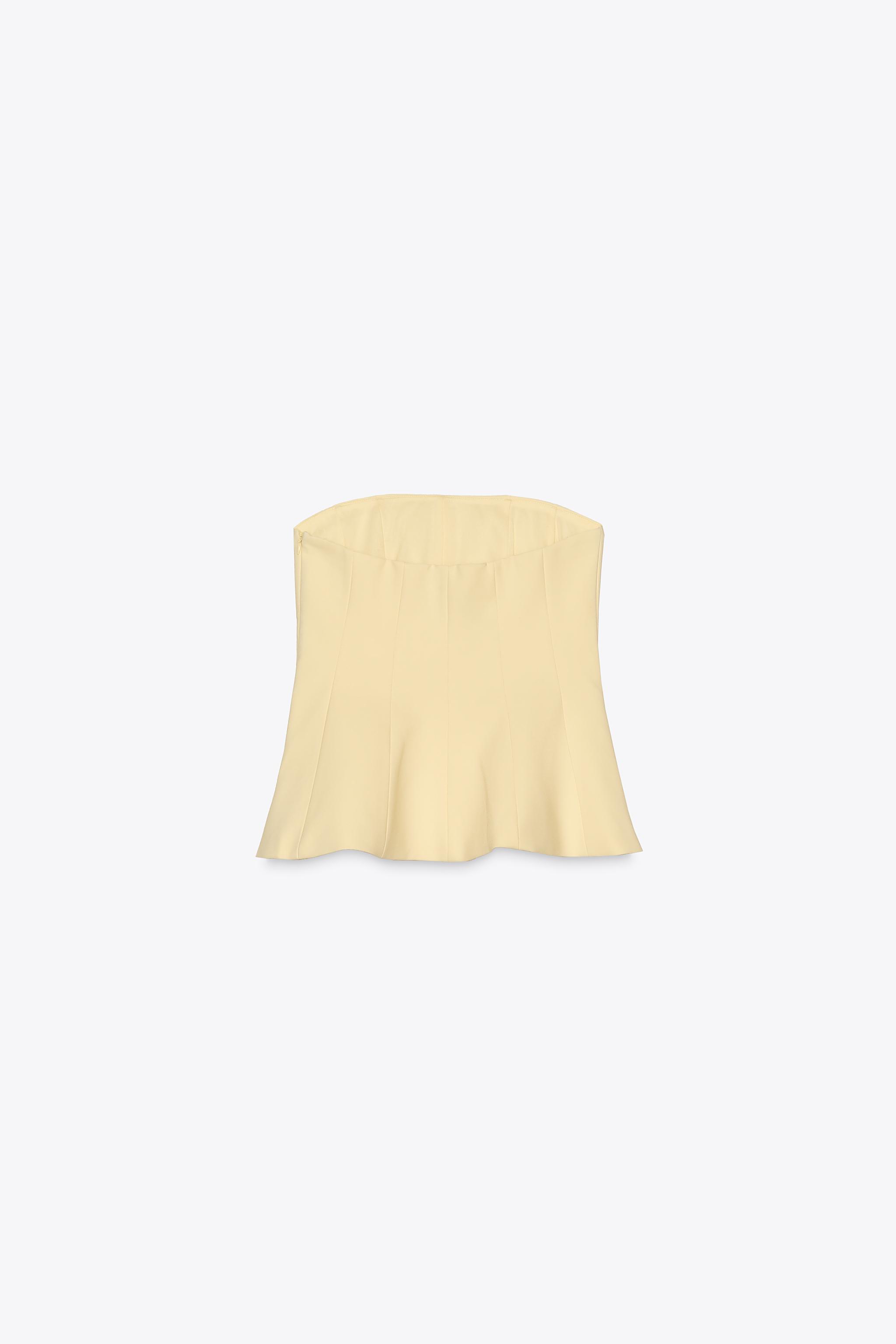 STRAPLESS PEPLUM TOP - Pink | ZARA United States