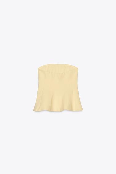 PEPLUM BANDEAU TOP - Yellow by Zara - Image 6