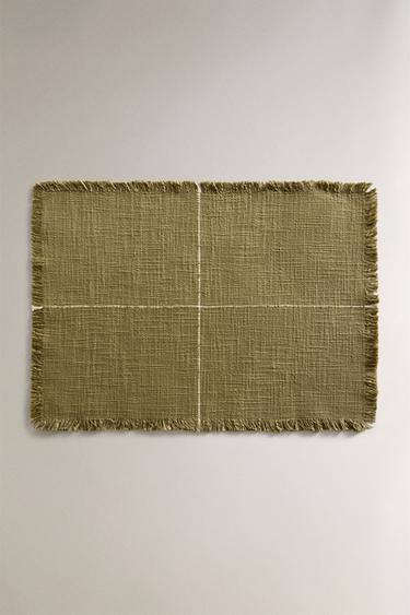 CONTRAST STRIPE COTTON PLACEMAT - Verde de Zara - Imagen 0