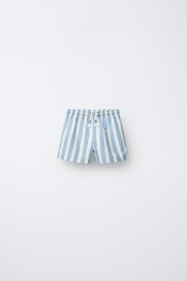 1-6 YEARS/ STRIPED SWIM SHORTS - Ecru by Zara