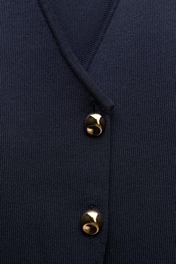 TRICOT GILET MET KNOPEN - Marineblauw van Zara - Afbeelding 6