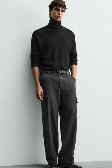 COMFORT STRAIGHT-LEG CARGO TROUSERS - Grey by Zara - Image 4