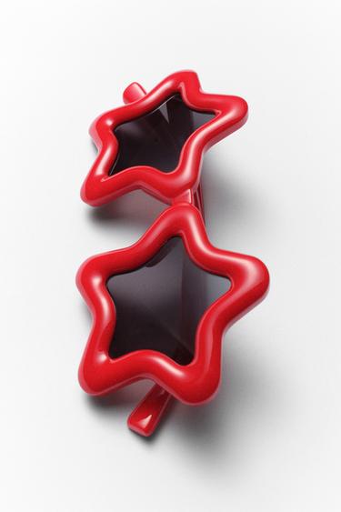 Zara TÄHTEDEGA PLASTRAAMIGA PÄIKESEPRILLID - Valge/punane