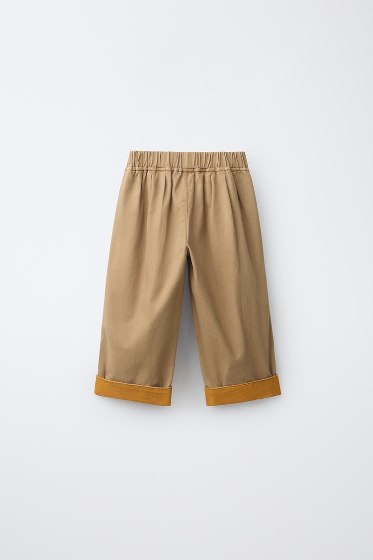 Pantalones globo de tacto suave con dobladillo vueltos 3