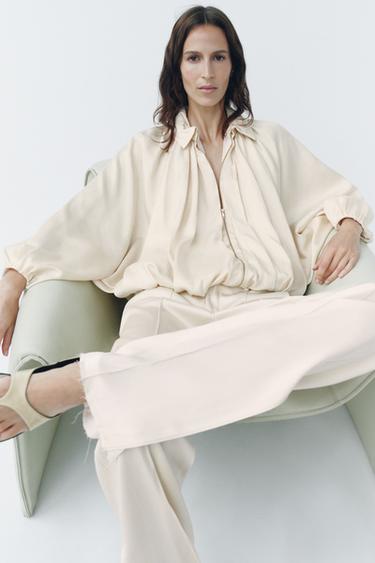PUFFED BOMBER JACKET - ZW COLLECTION - Ecru by Zara - Image 5