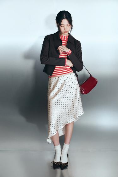 Zara 條紋拉鍊夾克 - 棕色