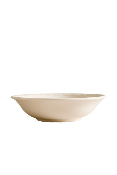 EARTHENWARE BOWL WITH RAISED-DESIGN EDGE - Ecru by Zara