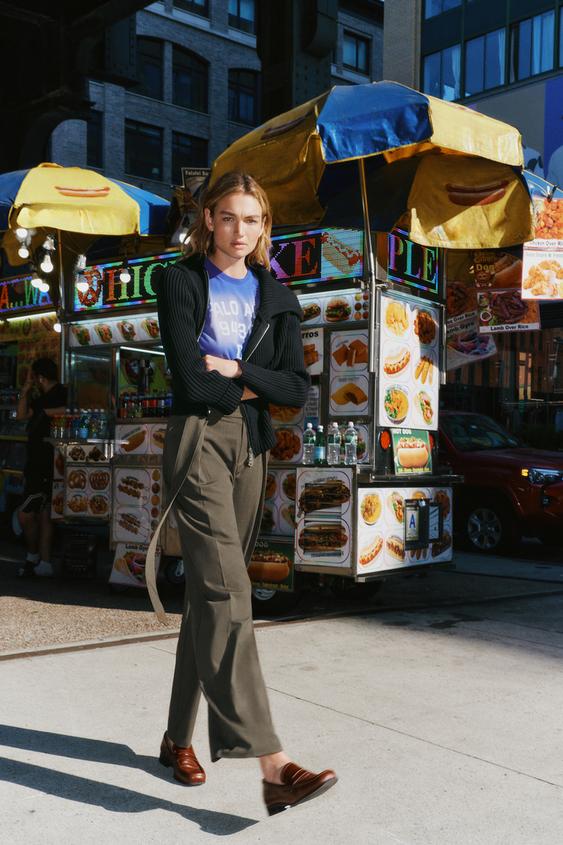 PLEATED BELTED PANTS