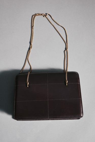 BORSA A SPALLA IN PELLE - Marrone di Zara