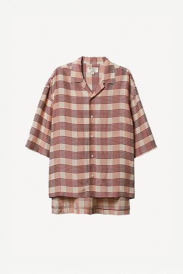 WILLY CHAVARRIA X ZARA 체크 오버사이즈 셔츠 - Zara 로즈핑크 / 화이트