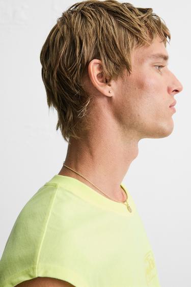 TANK TOP WITH RAISED PRINT - Neon yellow by Zara - Image 5