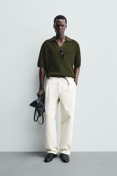 POLO EN COTON MERCERISÉ - Kaki de Zara - Image 0