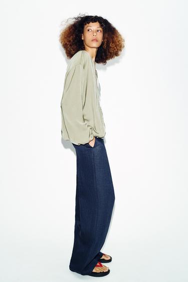 FLUID BALLOON BOMBER JACKET - Light khaki by Zara - Image 3