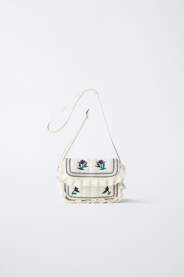 EMBROIDERED CROSSBODY BAG - Ecru White by Zara