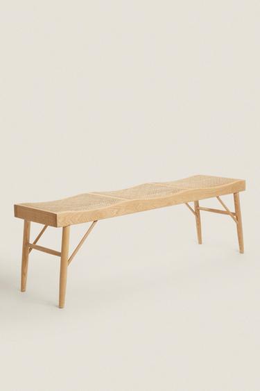 BANC BOIS ET ROTIN - Beige clair de Zara - Image 1