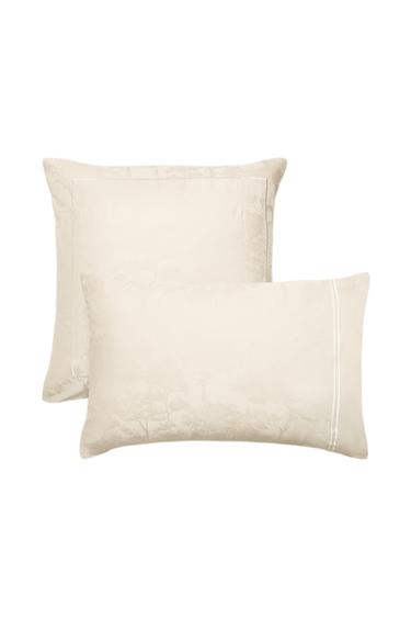 SATEEN JACQUARD PILLOWCASE - Oyster-white by Zara