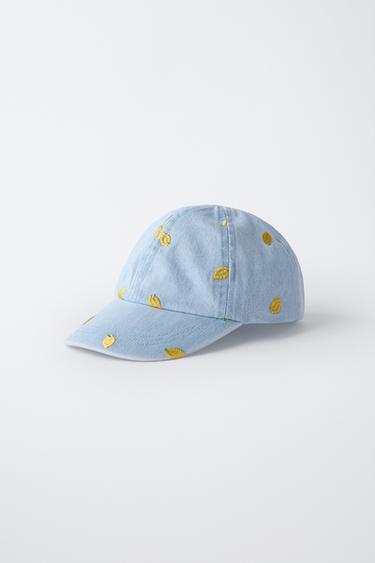 EMBROIDERED LEMON DENIM CAP - Blue by Zara - Image 1