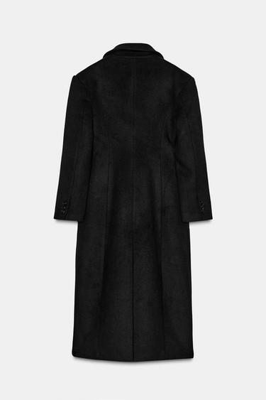 EXTRA-LONG WOOL BLEND COAT - Black by Zara