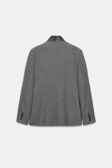 CHECK TAILORED BLAZER ZW COLLECTION - Mid-grey by Zara - Image 5