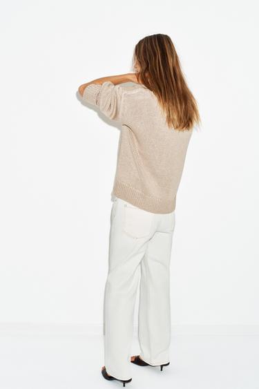 PULL EN GROSSE MAILLE - Beige de Zara - Image 3